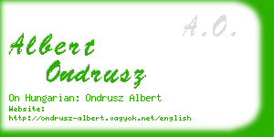 albert ondrusz business card